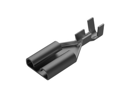 TE Connectivity FASTIN-FASTON 375 Black Uninsulated Receptacle Spade Connector, Quick Disconnect Receptacle, 9.53 x [962835-3]; 304-988