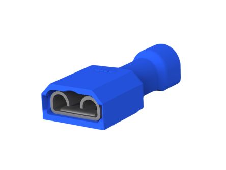 TE Connectivity Ultra-Fast 250 Blue Insulated Receptacle Spade Connector, Quick Disconnect Receptacle, 6.35 x 0.81mm [3-350819-2]; 305-035
