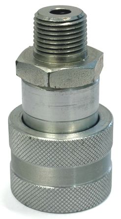 RS PRO Steel Male Hydraulic Quick Connect Coupling, NPT 3/8 Male [0]; 309-343