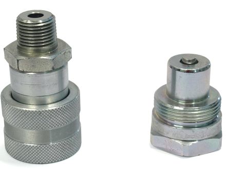 RS PRO Steel Female, Male Hydraulic Quick Connect Coupling, NPT 3/8 Male, NPT 3/8 Female [0]; 309-346