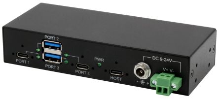 Exsys 4 Port USB 3.2 USB A, USB C  Hub, Terminal Connector Powered, 135 x 56 x 27mm [EX-11295HMS]; 309-604
