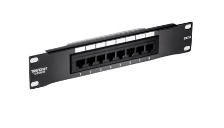 Trendnet TC Series Cat6 8 Port RJ45 Patch Panel Unshielded 44mm Black [TC-P08C6]; 309-626