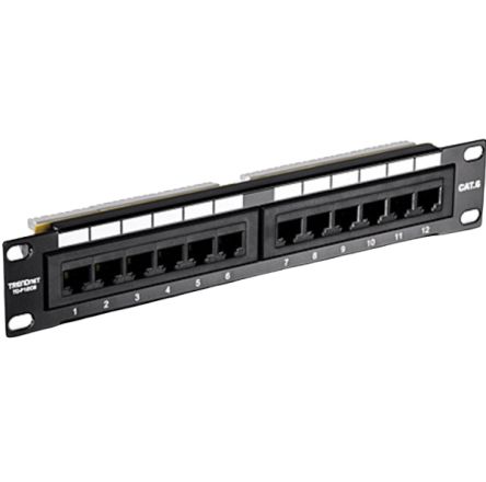 Trendnet TC Series Cat6 12 Port RJ45 Patch Panel Unshielded Black [TC-P12C6]; 309-627