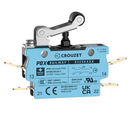 Crouzet Roller Lever Micro Switch, Screw Terminal, SPST, IP40 [83250003]; 309-812