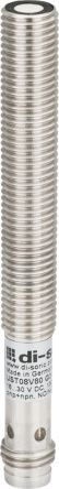 Di-Soric Ultrasonic Threaded Barrel Ultrasonic Sensor, M8, 20 → 100 mm Detection, Push Pull NO/NC, 18 → [US 08 M 100 G3-T4]; 309-945