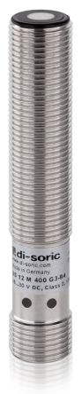 Di-Soric Ultrasonic Threaded Barrel Ultrasonic Sensor, M12, 40 → 400 mm Detection, Push Pull NO/NC, 18 → [US 12 M 400 G3-B4]; 309-951