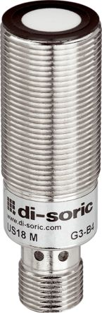Di-Soric Ultrasonic Threaded Barrel Ultrasonic Sensor, M18, 150 → 1500 mm Detection, Push Pull NO/NC, 18 [US 18 M 1500 G3-B4]; 309-952