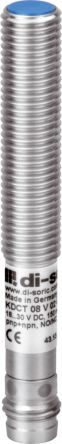 Di-Soric Capacitive Threaded Barrel Capacitive sensor, M8, Push Pull NO/NC, 18 → 30 V dc [KDCT08V02G3-T3]; 310-012