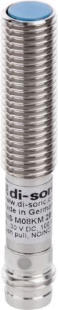 Di-Soric Capacitive Threaded Barrel Capacitive sensor, M8, Push Pull NO/NC, 18 → 30 V dc [KNSM08KM2BG3-T3]; 310-014