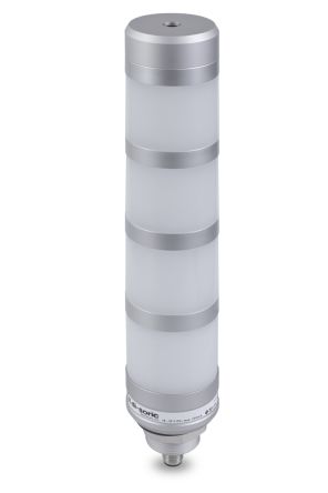 Di-Soric SBT-F-BGYR Series Red/Yellow/Green/Blue Buzzer Signal Tower, 4 Lights, 24 V, M30 [SBT-F-BGYR-R50-4B-B8]; 310-070