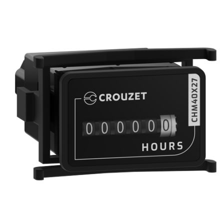 Crouzet CHM40x27 Hour Meter, 6 Digit Mechanical, 50/60Hz, 4 → 36 V [99783710]; 310-148
