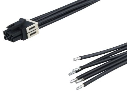 Molex 6 Way Female Micro-Fit+ Pigtail Cable assembly, 300mm [2262631063]; 311-308
