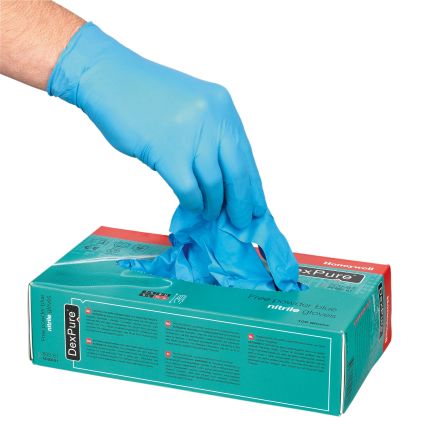 Honeywell Safety DEXPURE 801-95 Blue Powder-Free Nitrile Disposable Gloves, Size 10, 50Gloves per Pack [4580195-10]; 314-057