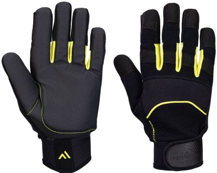 Portwest Hand Protection Black Elastic, Nylon, Polyester, Polyurethane Anti-Vibration Work Gloves, Size S [A791K8RS]; 314-569