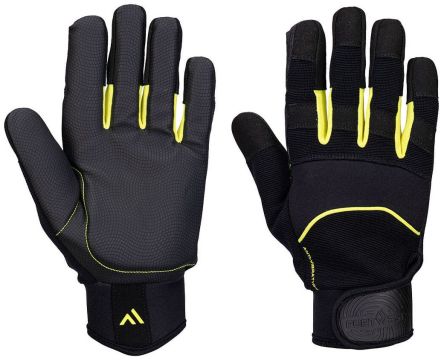 Portwest Hand Protection Black Elastic, Nylon, Polyester, Polyurethane Anti-Vibration Work Gloves, Size XXL [A791K8RXXL]; 314-575