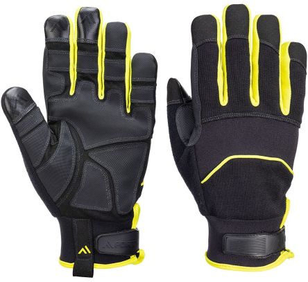 Portwest Hand Protection Black/Yellow Nylon, Polyurethane Abrasion Resistant, Cut Resistant, Needle Resistant, Puncture [A792BKYM]; 314-584