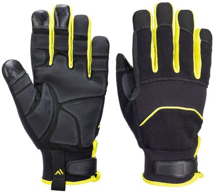 Portwest Hand Protection Black/Yellow Nylon, Polyurethane Abrasion Resistant, Cut Resistant, Needle Resistant, Puncture [A792BKYXL]; 314-587
