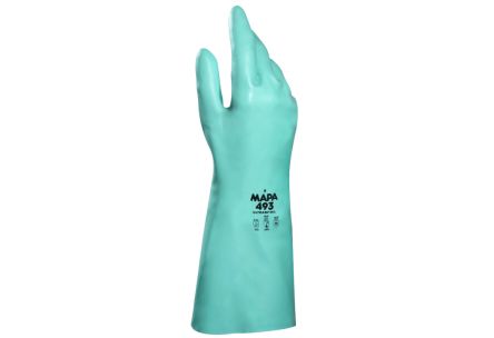 Mapa Ultranitril 493 Green Nitrile Abrasion Resistant, Chemical Resistant, Puncture Resistant Gloves, Size 11 [34493001]; 314-691