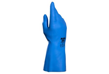 Mapa Ultranitril 495 Blue Nitrile Abrasion Resistant, Chemical Resistant Gloves, Size 6 [34495006]; 314-697