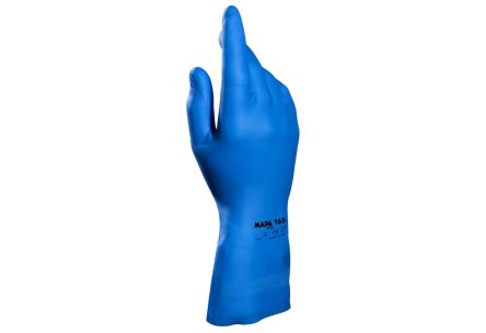 Mapa Vital 165 Blue Natural Latex Good Dexterity Gloves, Size 7 [34165007]; 314-708