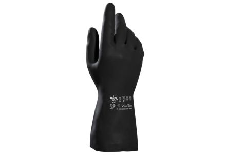 Mapa Alto 415 Black Natural Latex, Polychloroprene Abrasion Resistant, Chemical Resistant, Puncture Resistant Gloves, [34415046]; 314-767