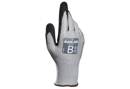 Mapa KryTech 580 Black, Grey HDPE Abrasion Resistant, Cut Resistant, Puncture Resistant, Tear Resistant Cut Resistant [34580031]; 314-815