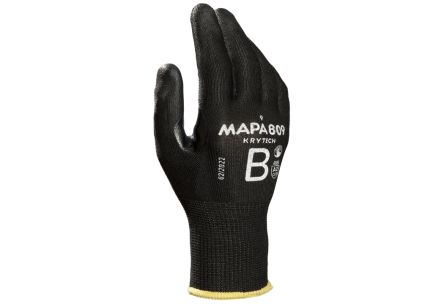 Mapa KryTech 809 Black HDPE Abrasion Resistant, Cut Resistant, Puncture Resistant, Tear Resistant Cut Resistant Gloves, [34809008]; 314-878