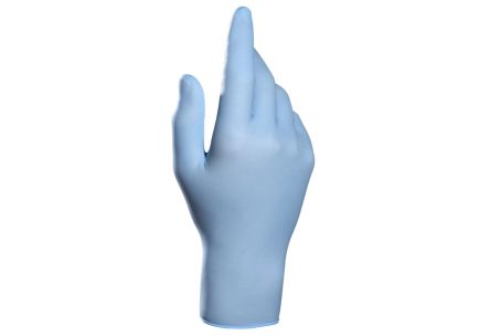 Mapa Solo BOX 967 Blue Powder-Free Nitrile Disposable Gloves, Size 8, 100Gloves per Pack [34967118]; 314-910