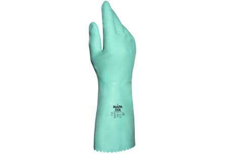 Mapa Ultranitril 358 Green Nitrile Chemical Resistant Gloves, Size 7 [34358007]; 314-925