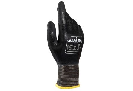 Mapa Ultrane 526 Black Nitrile Abrasion Resistant, Cut Resistant, Puncture Resistant, Tear Resistant Work Gloves, Size [34526031]; 314-956