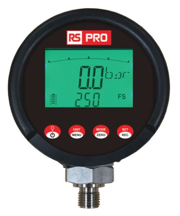 RS PRO G 1/4 Digital Pressure Gauge 250bar Bottom Entry 85mm Outside Diameter [0]; 315-685