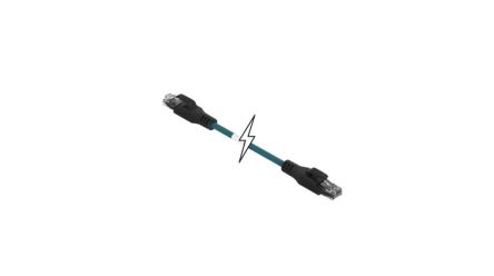 MolexBrad Micro-Change, 2m Cat5e, Green RJ45 to Male RJ45 Male, Shielded Shielded, Terminated TPU Sheath [1201088475]; 323-584
