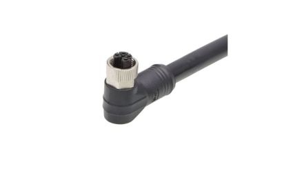 Molex Right Angle Female 4 way M12 to Pigtail Cordset, 20m [1205000341]; 323-649