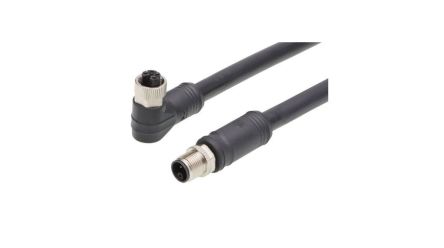 Molex Right Angle Female 4 way M12 to Straight Male 4 way M12 Cordset, 15m [1205010146]; 323-657