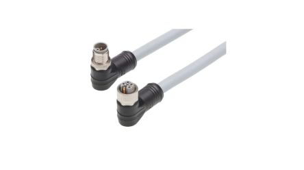 Molex Right Angle Female 5 way M12 to Right Angle Male 5 way M12 Cordset, 15m [1205010130]; 323-721