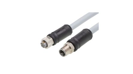 Molex Straight Female 5 way M12 to Straight Male 5 way M12 Cordset, 20m [1205010207]; 323-755