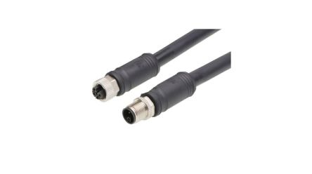 Molex Straight Female 4 way M12 to Straight Male 4 way M12 Cordset, 20m [1205010239]; 323-758