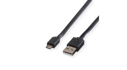 Roline USB 2.0, Male USB A to Male Micro USB B, 480Mbps, 1m [11.02.8760]; 324-206