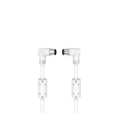 Hama Antenna Cable Series Male Coax Plug to Female Coax Socket, 1.5m, 90 Coaxial, Terminated75 Ω [00205056]; 324-966