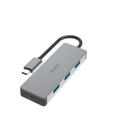 Hama 4 Port USB 3.2 USB C USB C Hub, USB Powered, 9.4 x 1.2 x 3.2cm [00200105]; 325-051