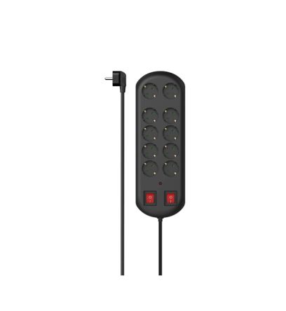 Hama 10 Gang Power Distribution Unit, 2m Cable, 16A, 250 V, Surge Protected [00223164]; 325-146