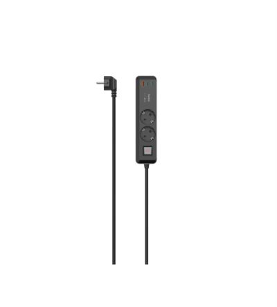 Hama USB A, USB C 2 Gang Power Distribution Unit, 1.4m Cable, 16A, 250 V, Surge Protected [00223188]; 325-149