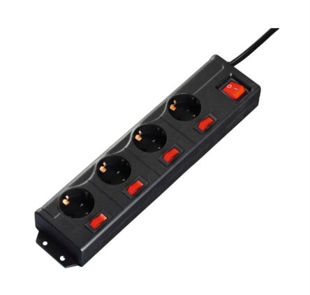 Hama 4 Gang Power Distribution Unit, 1.4m Cable, 16A, 250 V [00137257]; 325-186