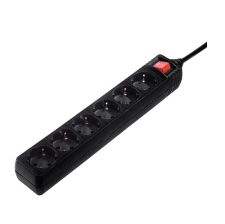 Hama 6 Gang Power Distribution Unit, 5m Cable, 16A, 250 V, Surge Protected [00137266]; 325-189