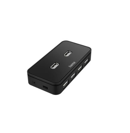 Hama 7 Port USB 2.0 USB A USB C Hub, USB Powered, 10.2 x 1.9 x 5.3cm [00200123]; 325-212