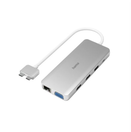 Hama 12 Port USB 3.2 USB C USB C Hub, USB Powered, 13.4 x 1.5 x 5.5cm [00200133]; 325-213