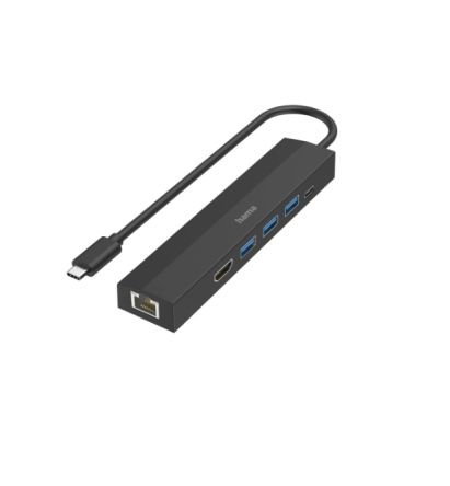 Hama 6 Port USB 3.2 USB A, USB C USB C Hub, USB Powered, 14.7 x 1.6 x 3.17cm [00200144]; 325-221