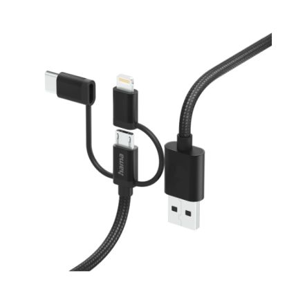 Hama USB 2.0, Male Lightning to Male USB A, USB C, 480Mbps, 1.5m [00201536]; 325-259