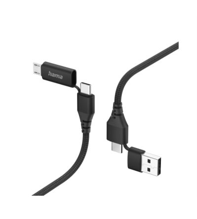 Hama USB 2.0, Male Micro USB A to Male USB A, USB C, 480Mbps, 1.5m [00201537]; 325-260