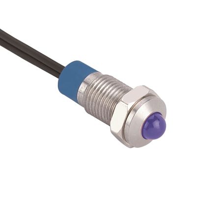 RS PRO Blue Panel Mount Indicator, 24V, 8mm Mounting Hole Size, IP67 [0]; 325-308